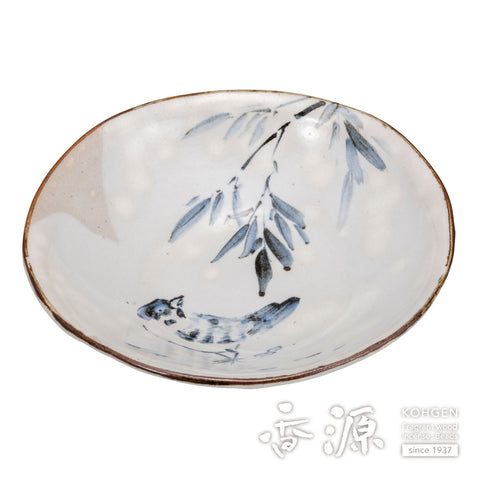 Kutani ware warped bowl