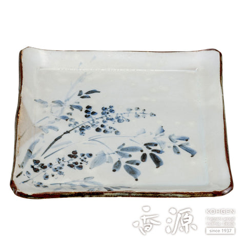 Kutani ware square plate