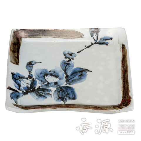 Kutani ware square plate