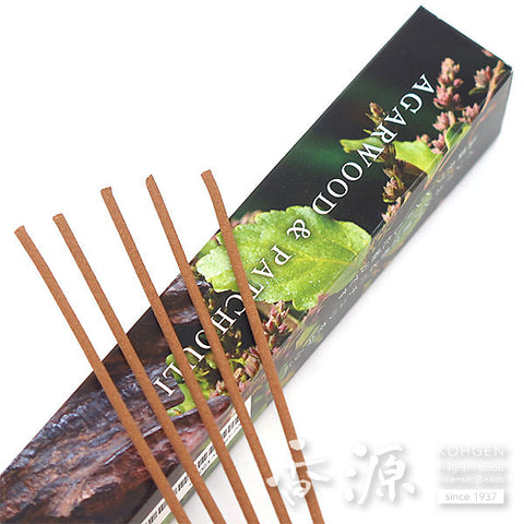 Kohgen Incense Sticks – Natural Scent Series: Agarwood & Patchouli 20 Sticks