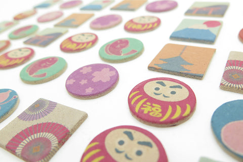 Kunjudo Pressed Incense, Japanese Pattern Prints, 7 Pieces