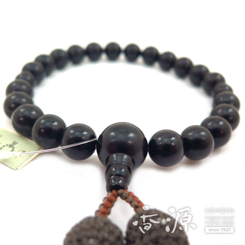 Men's prayer beads, jet, 22 beads