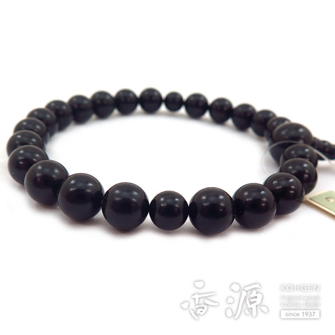 Men's prayer beads, jet, 22 beads