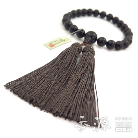 Men's prayer beads, jet, 22 beads