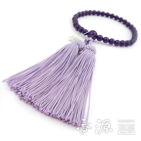 Women's Amethyst Prayer Beads, 8mm Bead, Wisteria Tassel
