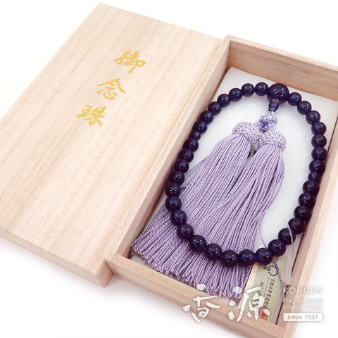 Women's Amethyst Prayer Beads, 8mm Bead, Wisteria Tassel