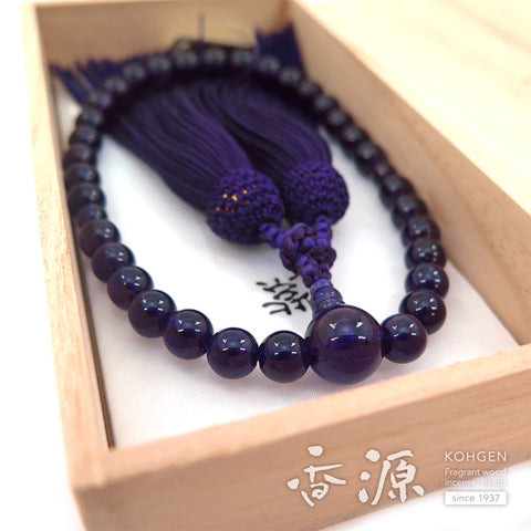 Women's Amethyst Prayer Beads, 8mm Bead, Iris Tassel