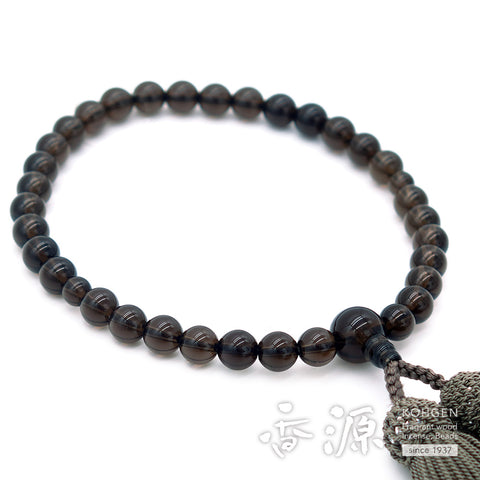 Women's Smoky Quartz Prayer Beads, 8mm Bead