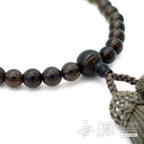 Women's Smoky Quartz Prayer Beads, 8mm Bead