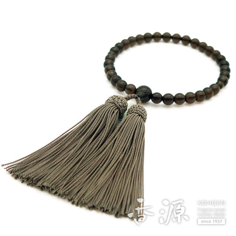Women's Smoky Quartz Prayer Beads, 8mm Bead