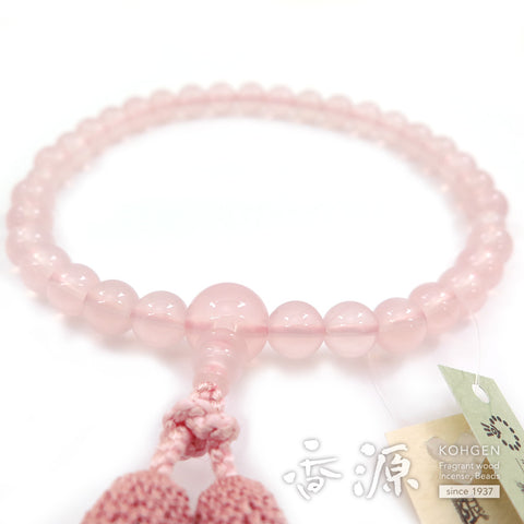 Women's Rose Quartz Prayer Beads, 8mm Bead, Limited Edition B
