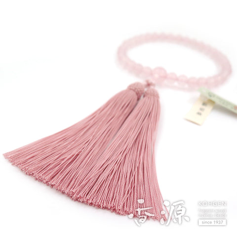 Women's Rose Quartz Prayer Beads, 8mm Bead, Limited Edition B