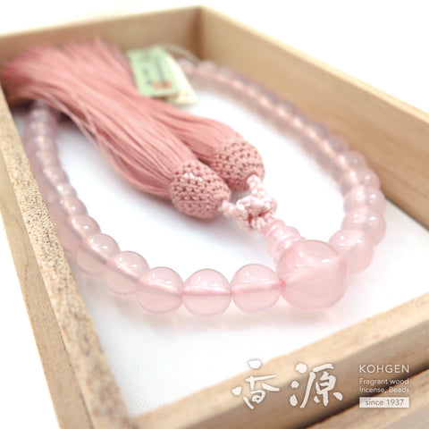 Women's Rose Quartz Prayer Beads, 8mm Bead, Limited Edition B