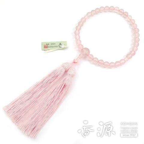 Women's Rose Quartz Prayer Beads, 8mm Bead, Limited Edition A