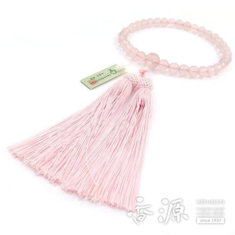 Women's Rose Quartz Prayer Beads, 8mm Bead, Limited Edition A