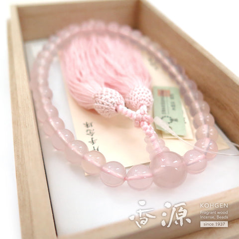 Women's Rose Quartz Prayer Beads, 8mm Bead, Limited Edition A