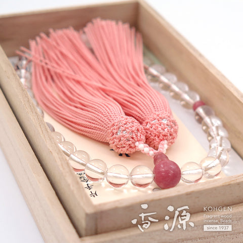 Women's Crystal Prayer Beads, 8mm Bead, Rose Gemstone, Limited Edition