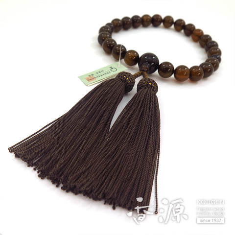 Men's prayer beads, brown agate