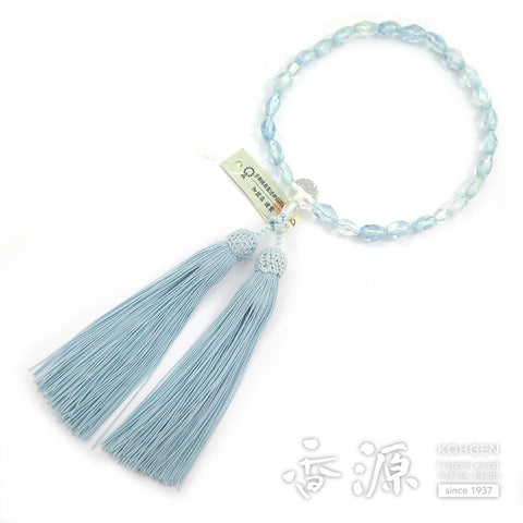 Women's Aquamarine Prayer Beads, Chip-Style Crystal, Limited Edition