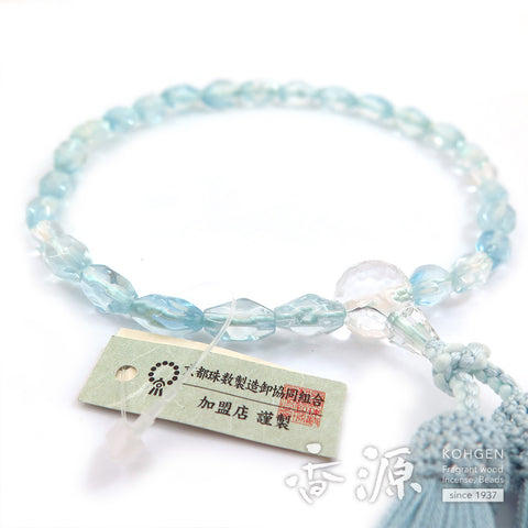 Women's Aquamarine Prayer Beads, Chip-Style Crystal, Limited Edition