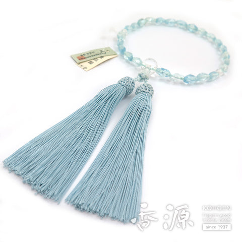 Women's Aquamarine Prayer Beads, Chip-Style Crystal, Limited Edition