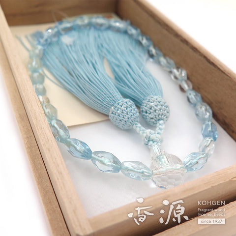 Women's Aquamarine Prayer Beads, Chip-Style Crystal, Limited Edition